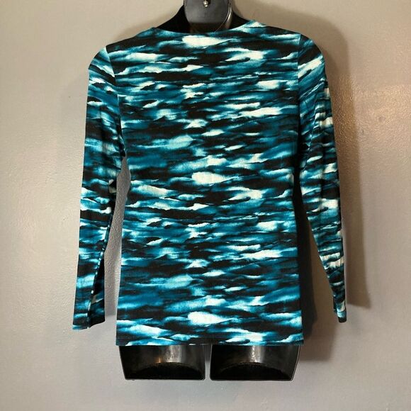 Christopher & Banks blue and black crew neck long sleeve t-shirt - Picture 5 of 5